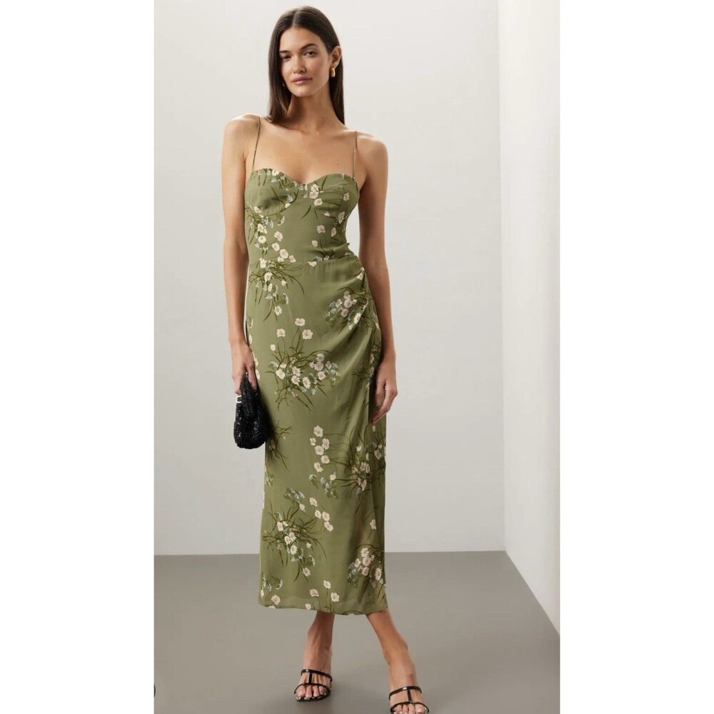 Reformation Kourtney floral-print  smocked midi dress Size 4